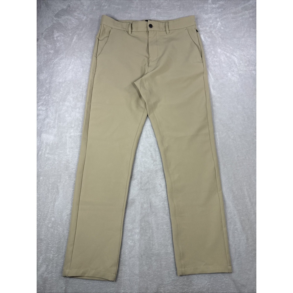 Marc Asher Mens 34x30 Athletic Taper Tan Khaki Pants Stretch Chino